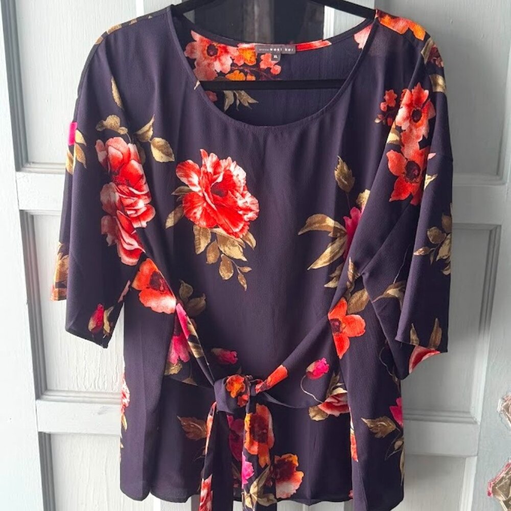 Drop Shoulder Floral Blouse
